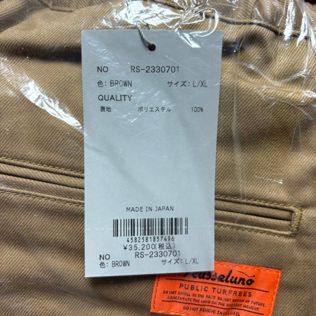 新品 ラッセルノ ゴルフ ワイド シルエット パンツ ブラウン L/XL