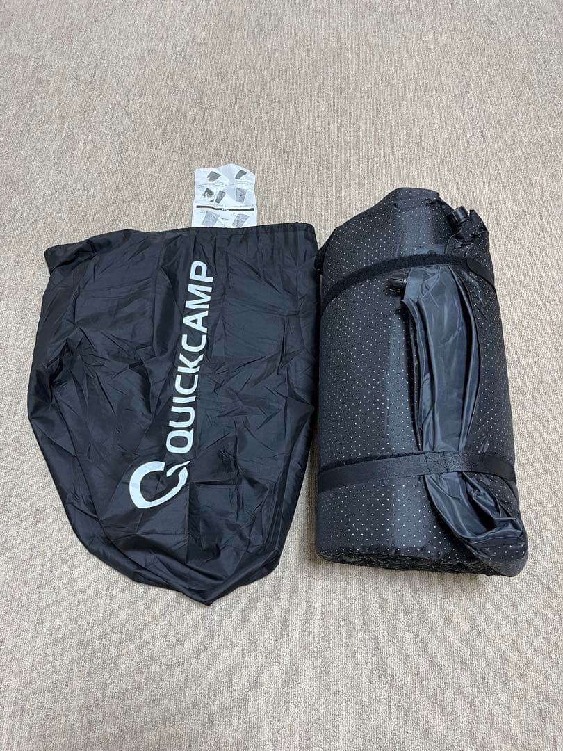 【超美品】QUICKCAMP インフレーターマット セミダブル8cm・グレー
