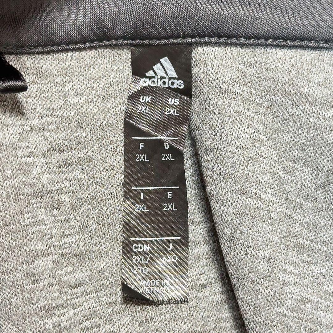 adidas 長袖ウェア 【2XL】 グレー ブラック ハーフジップ ハイネック