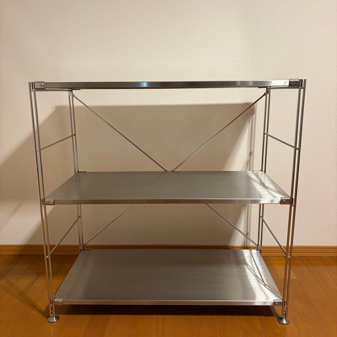 無印良品 MUJI ステンレスユニットシェルフ　ステンレス棚セット ワイド 小