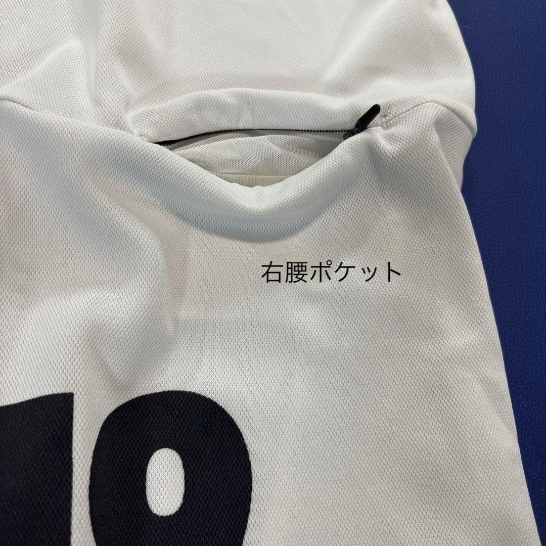 TFW49 半袖ポロシャツ　ホワイト　5/L バックロゴ　バックポケット