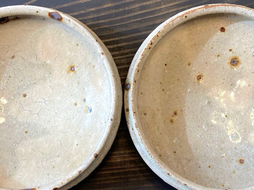 中村哲雄　薄灰　丸縁小鉢　2客　豆鉢　小皿　作家もの　器