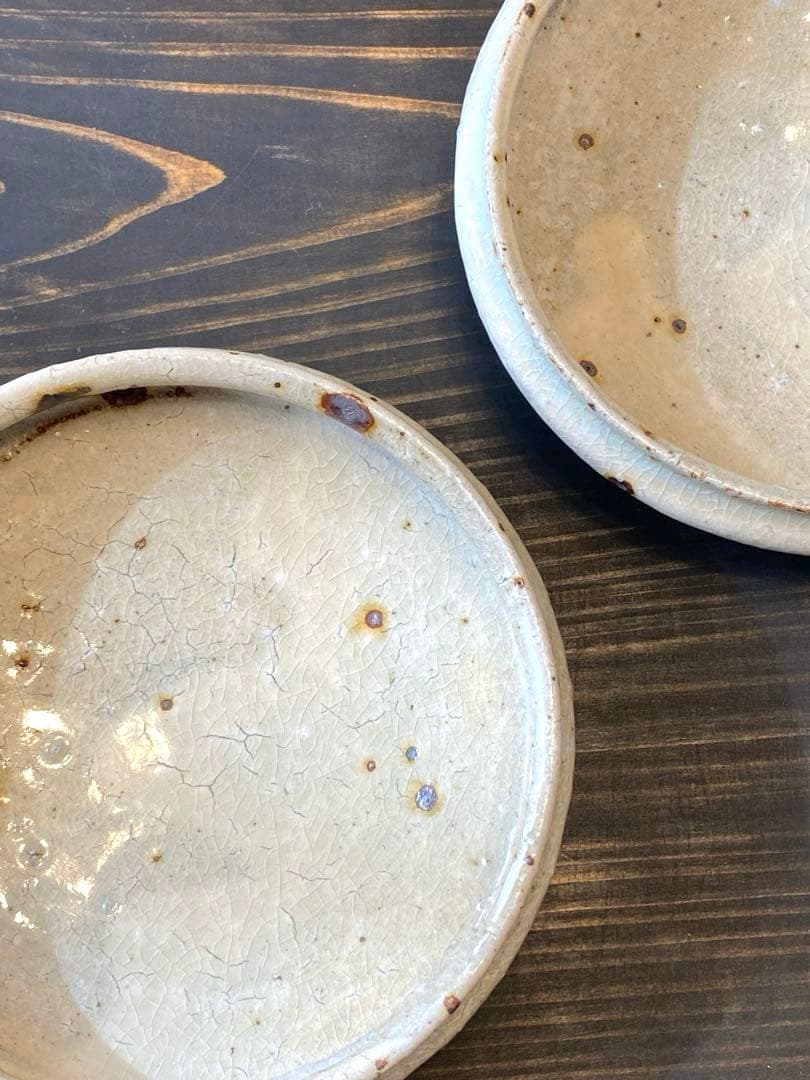 中村哲雄　薄灰　丸縁小鉢　2客　豆鉢　小皿　作家もの　器