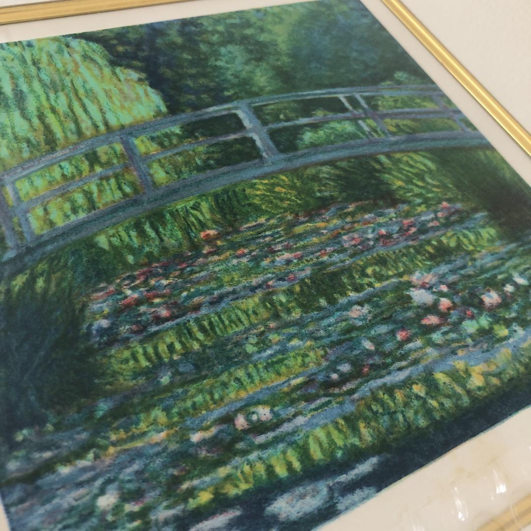絵画　リトグラフ　クロード・モネ【新品】睡蓮の池　緑のハーモニー　額装　額入