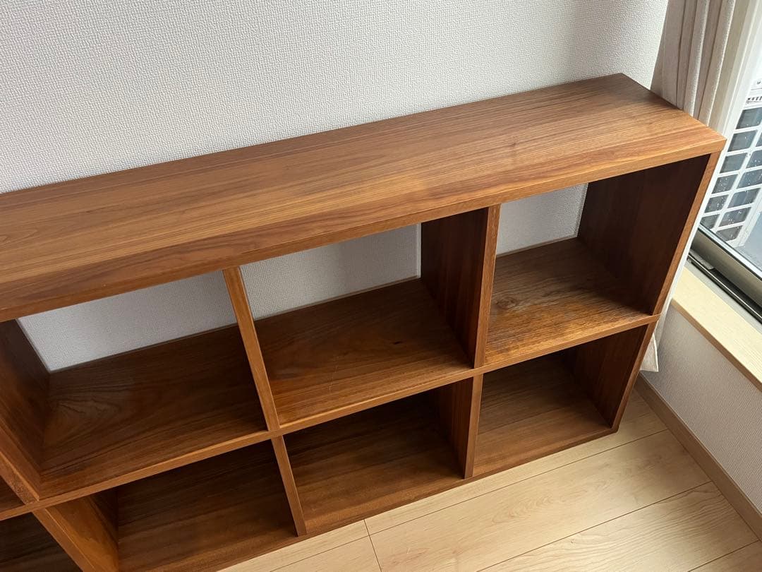 【無印良品】スタッキングシェルフ 5段×2列 ウォールナット材