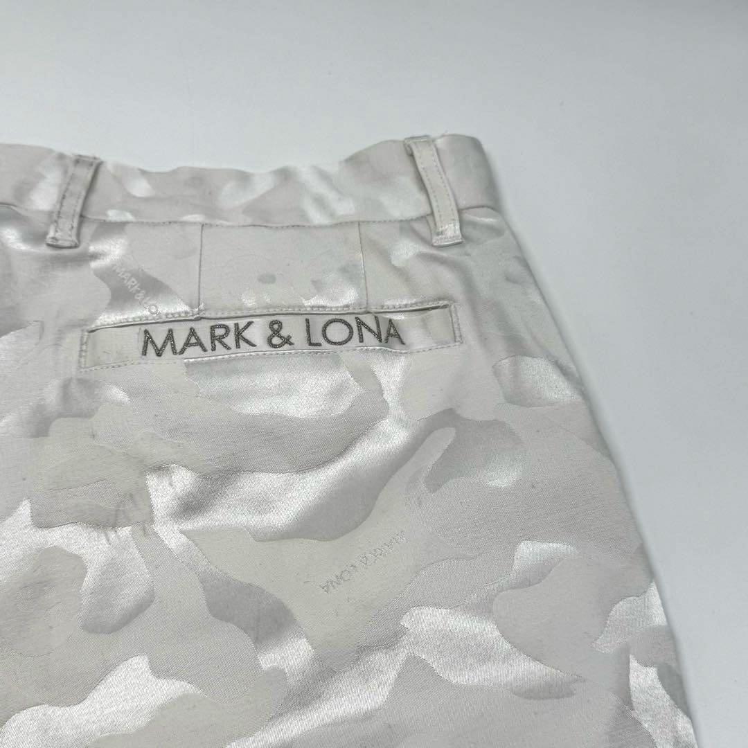 MARK & LONA スカルカモ ゴルフハーフパンツ ホワイト 良美品　L