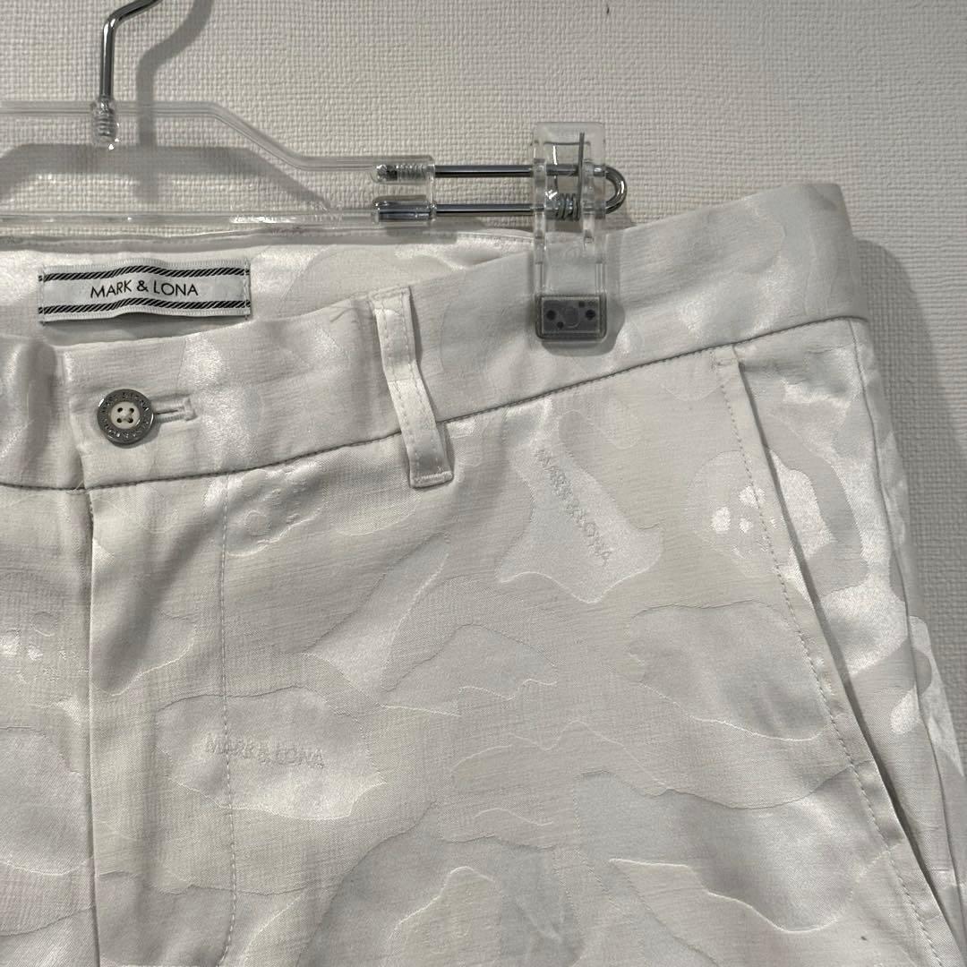 MARK & LONA スカルカモ ゴルフハーフパンツ ホワイト 良美品　L