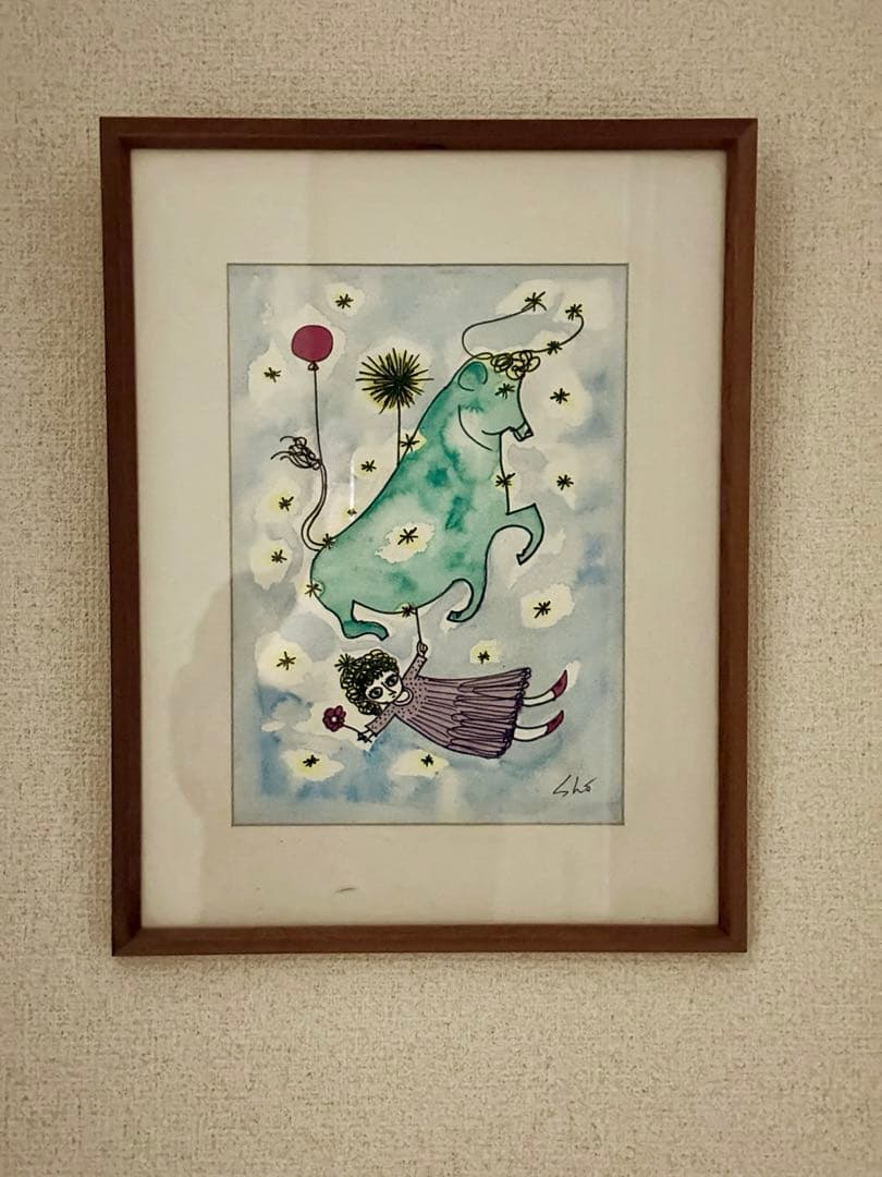 【原画】アンティークショップ購入 水彩画「Sho」星座シリーズ 2点