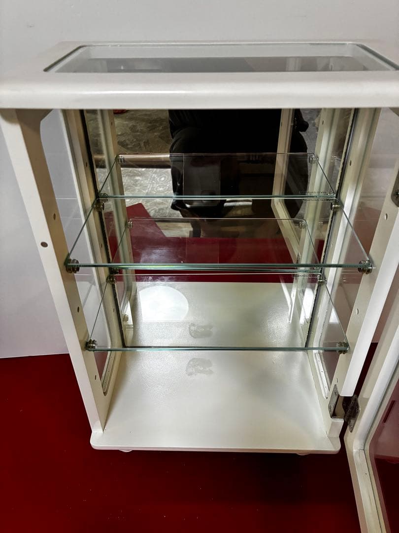 背面ミラー　足つきコレクションケース 縦型