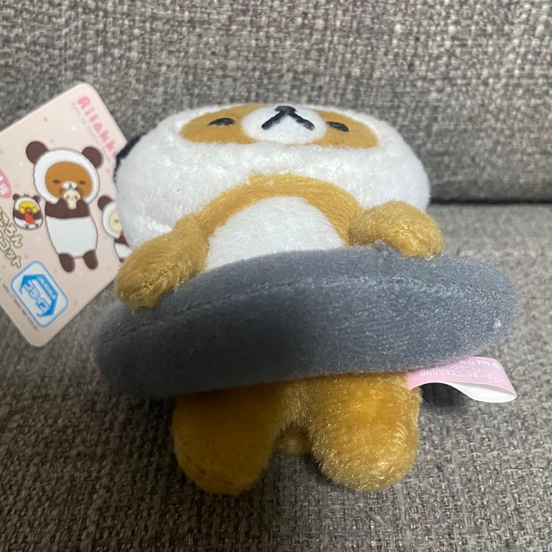 リラックマ　パンダでごろん　のんびりマスコット　キーチェーン　　シルクハット