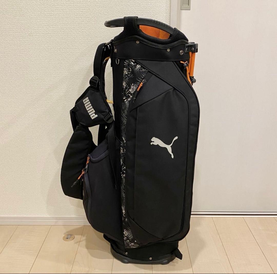 PUMA キャディバッグ スタンド式 ブラック ヘッドカバー付 軽量