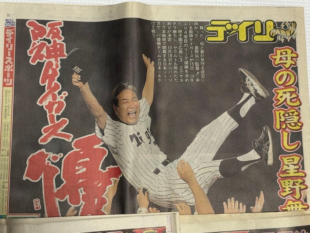 阪神タイガース 2003年 優勝記念新聞　スポーツ5紙2セット　一般紙6紙