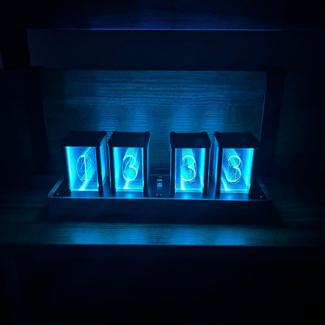 【新品未使用品 在庫1点のみ】ニキシー管風 LED時計 Wi-Fi同期可能