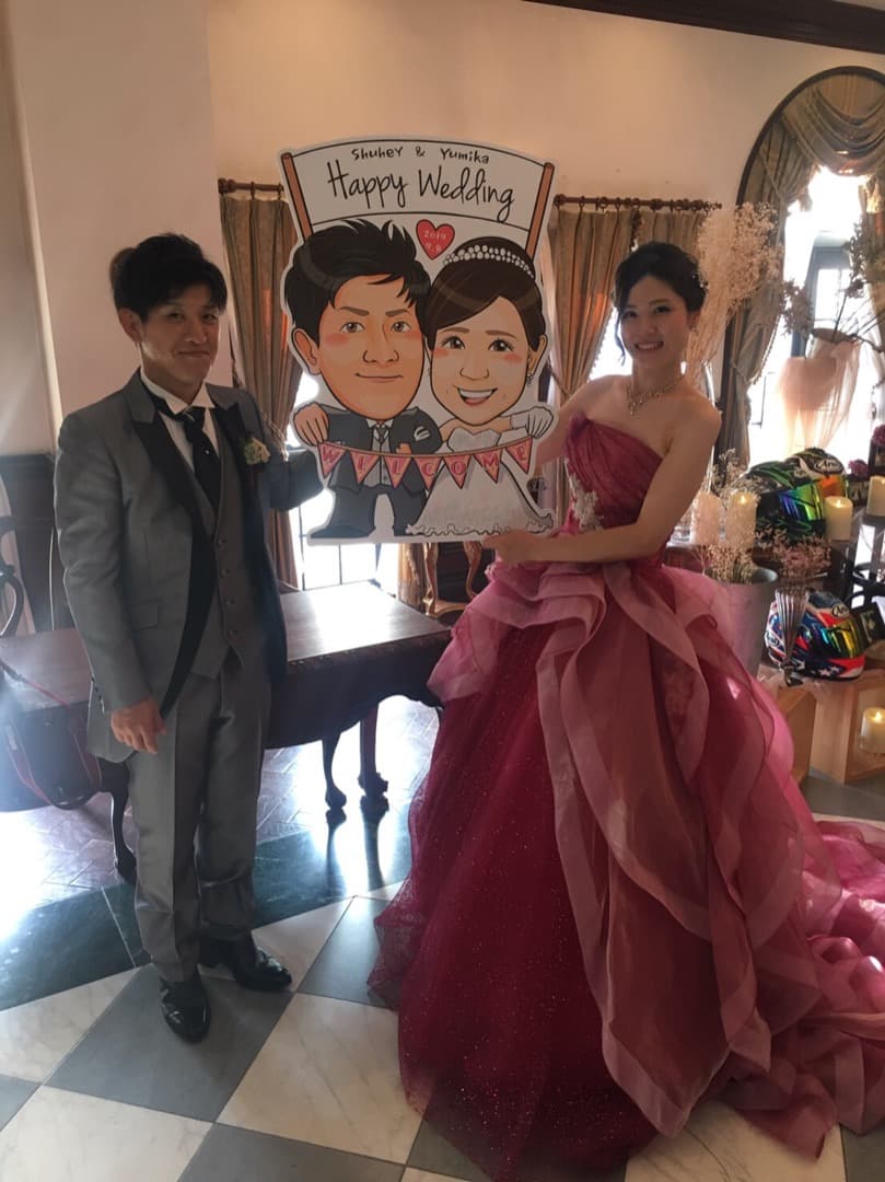 似顔絵　看板　結婚式　2次会　開店祝い　パーティー