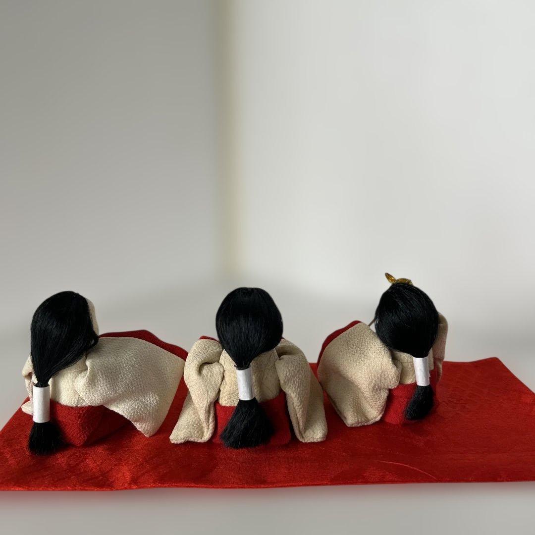 創作人形　粘土　三人官女　縮緬細工　ハンドメイド