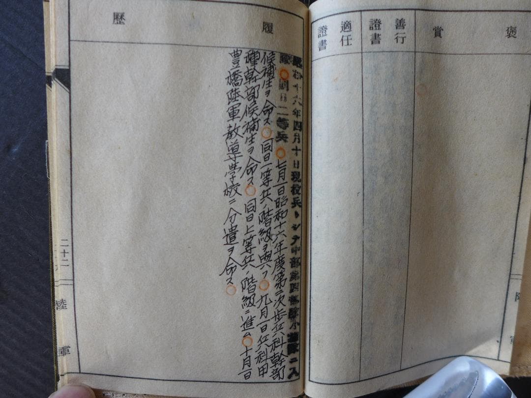 時代物　戦前　大日本帝国陸軍　★軍隊手帳厚物と戦陣訓書　2点　軍人持物　レトロ