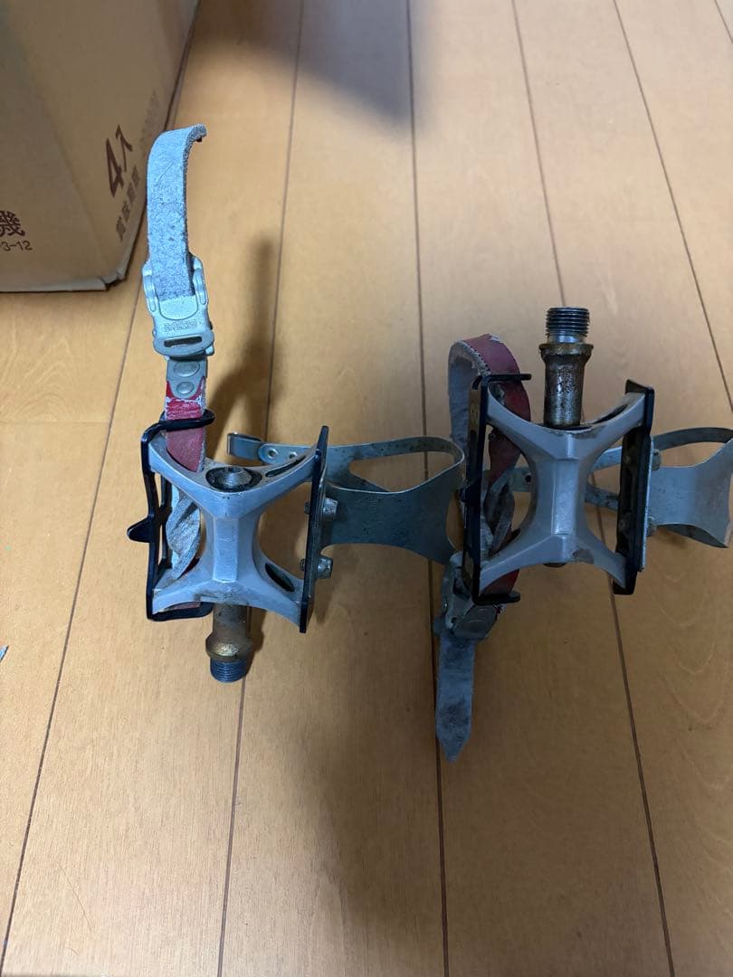 MKS 三ヶ島 ペダル トゥクリップ ストラップ付き ピスト ロード