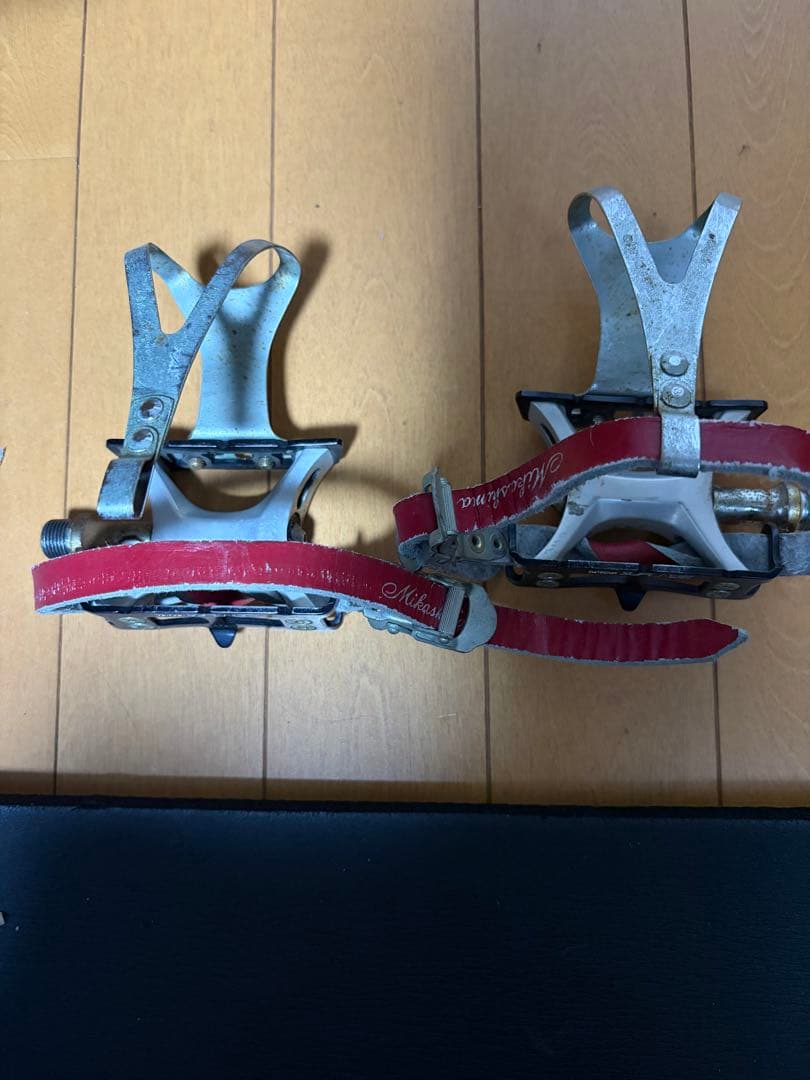 MKS 三ヶ島 ペダル トゥクリップ ストラップ付き ピスト ロード