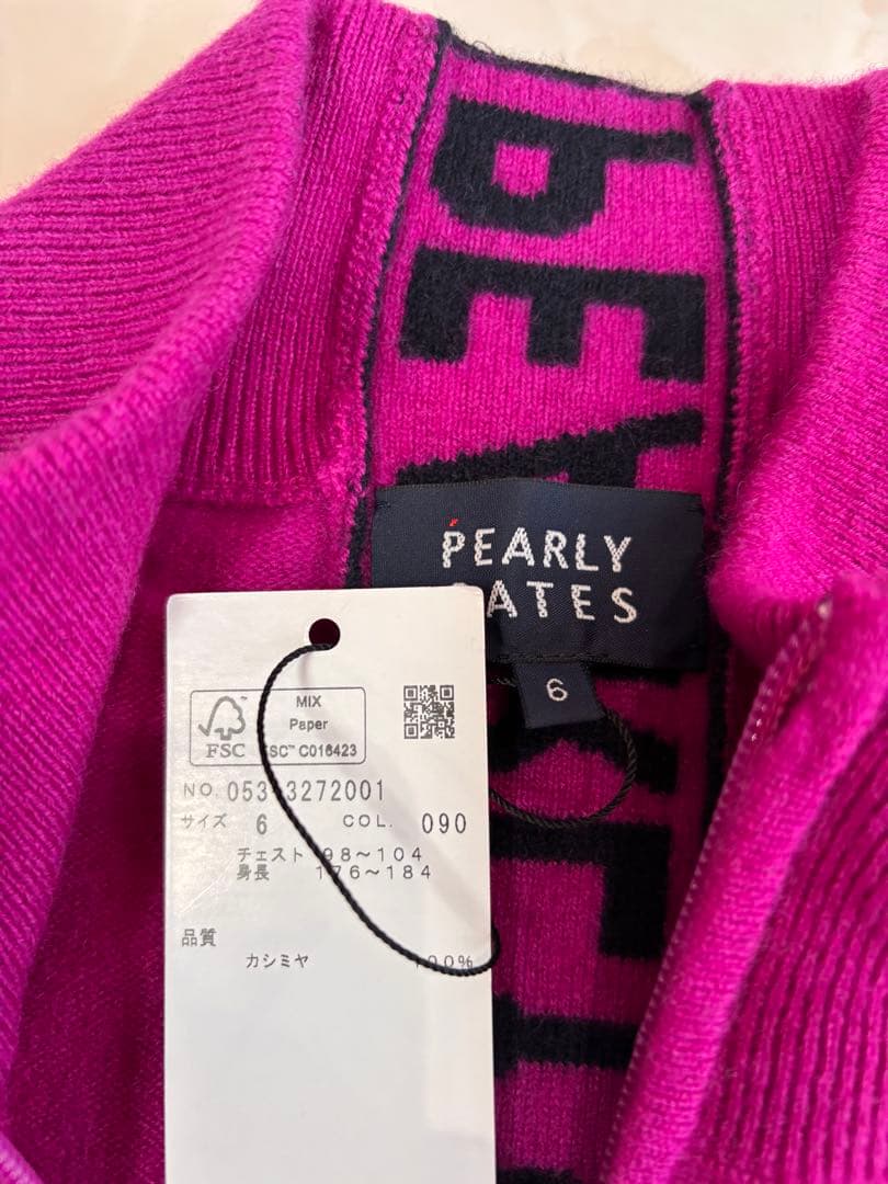 新品タグ付き PEARLY GATES カシミヤダブルジップアップセーター