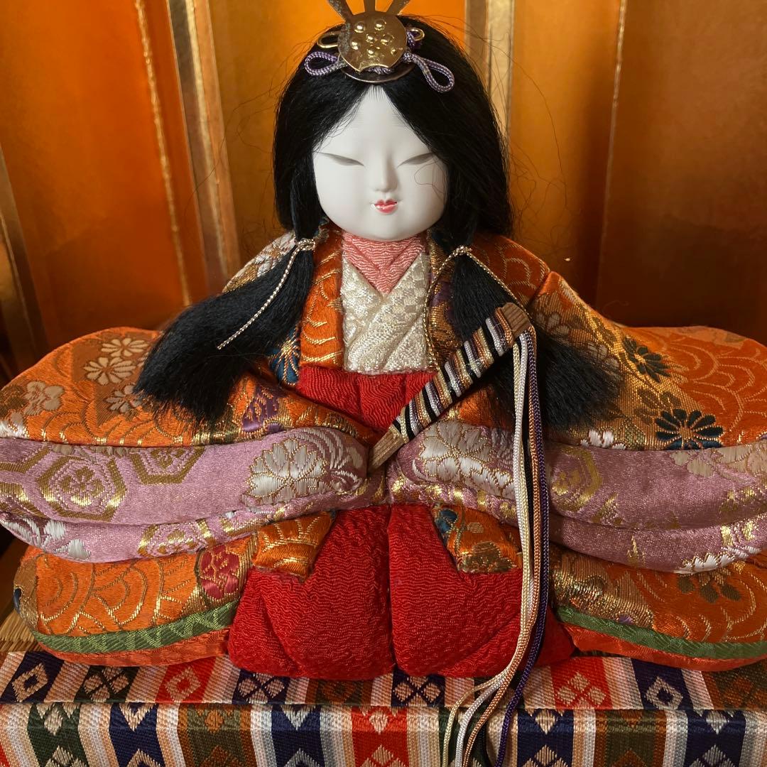 【雛人形】木目込み雛(⁎⁍̴̛ᴗ⁍̴̛⁎)上品なお顔です♪親王飾り