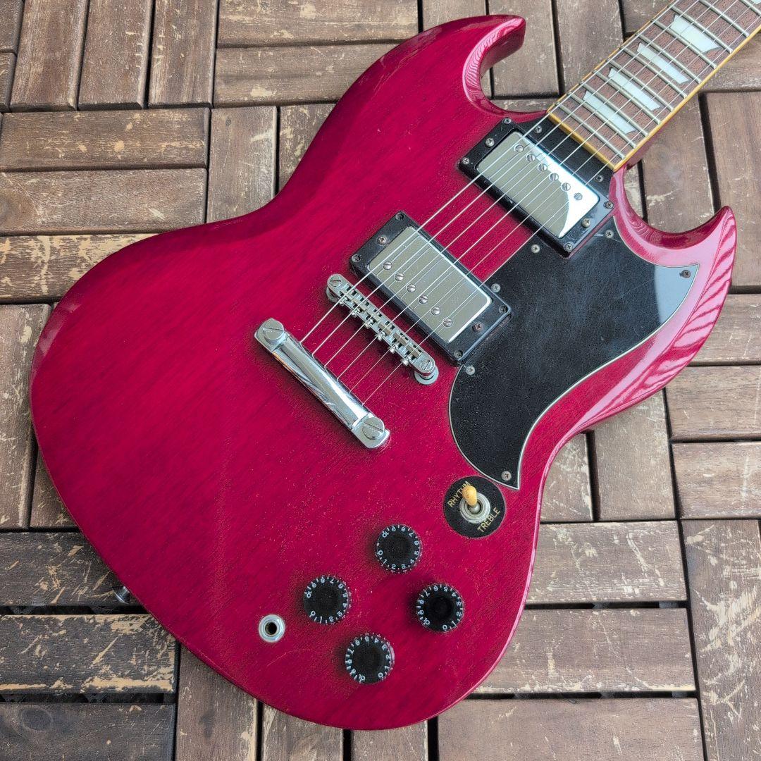 ビンテージSamick SG チェリー マボガニー新弦に交換済！