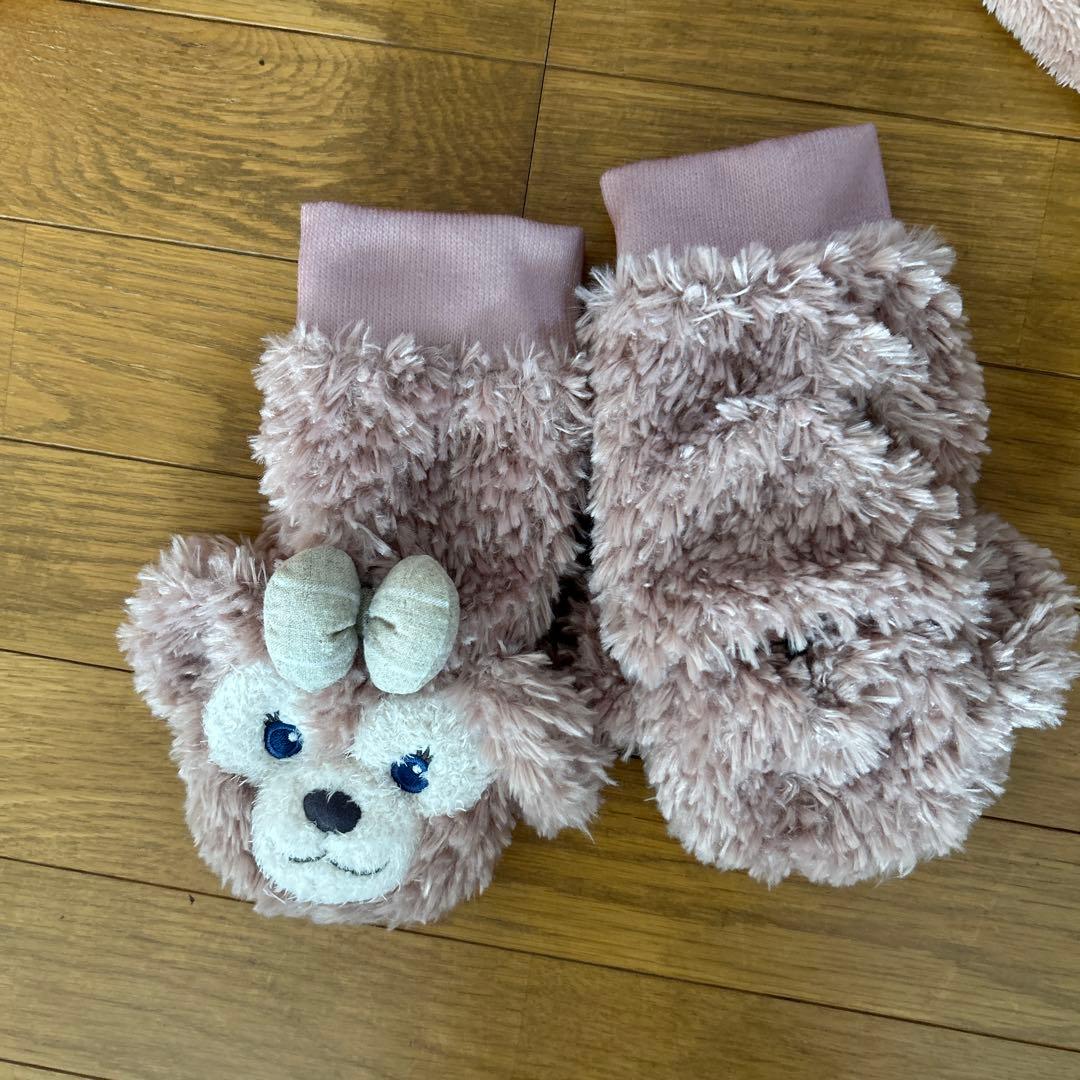 シェリーメイの耳付きフリースフード付きマフラーと手袋セット