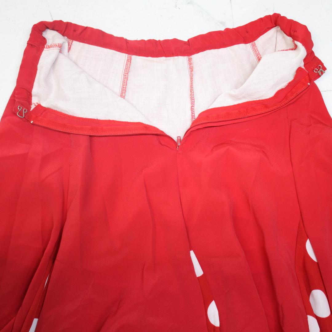 【美品 フラメンコ衣装】レッド×水玉 Luisa ファルダ スカート 赤 ドット