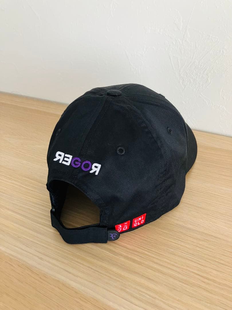 【新品】 ロジャー・フェデラー｜「RF」ロゴ キャップ（黒×紫）｜ユニクロ