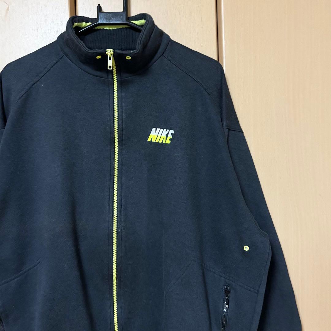 NIKE 80~90s銀タグ ジップアップスウェット ブラック イエロー XL