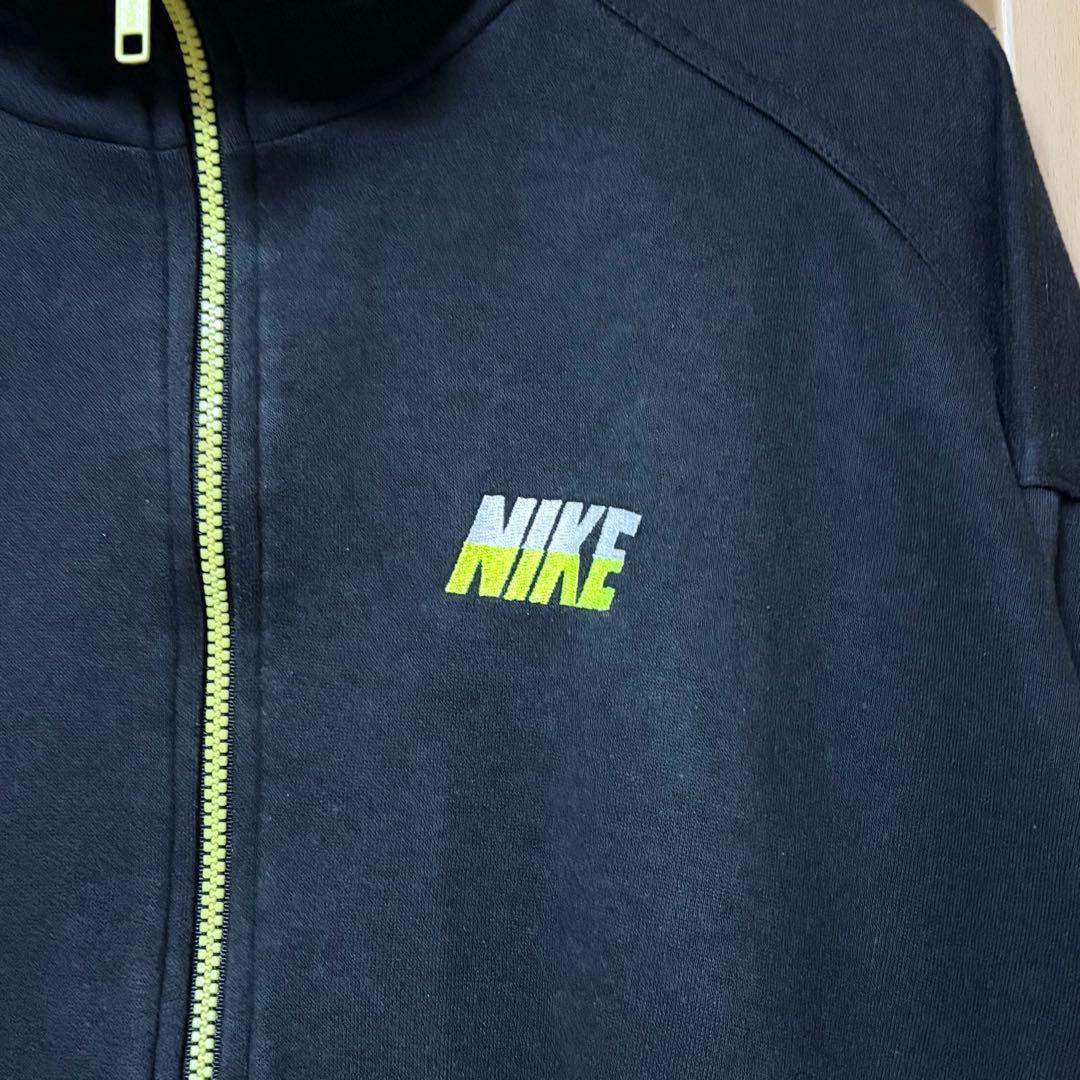 NIKE 80~90s銀タグ ジップアップスウェット ブラック イエロー XL