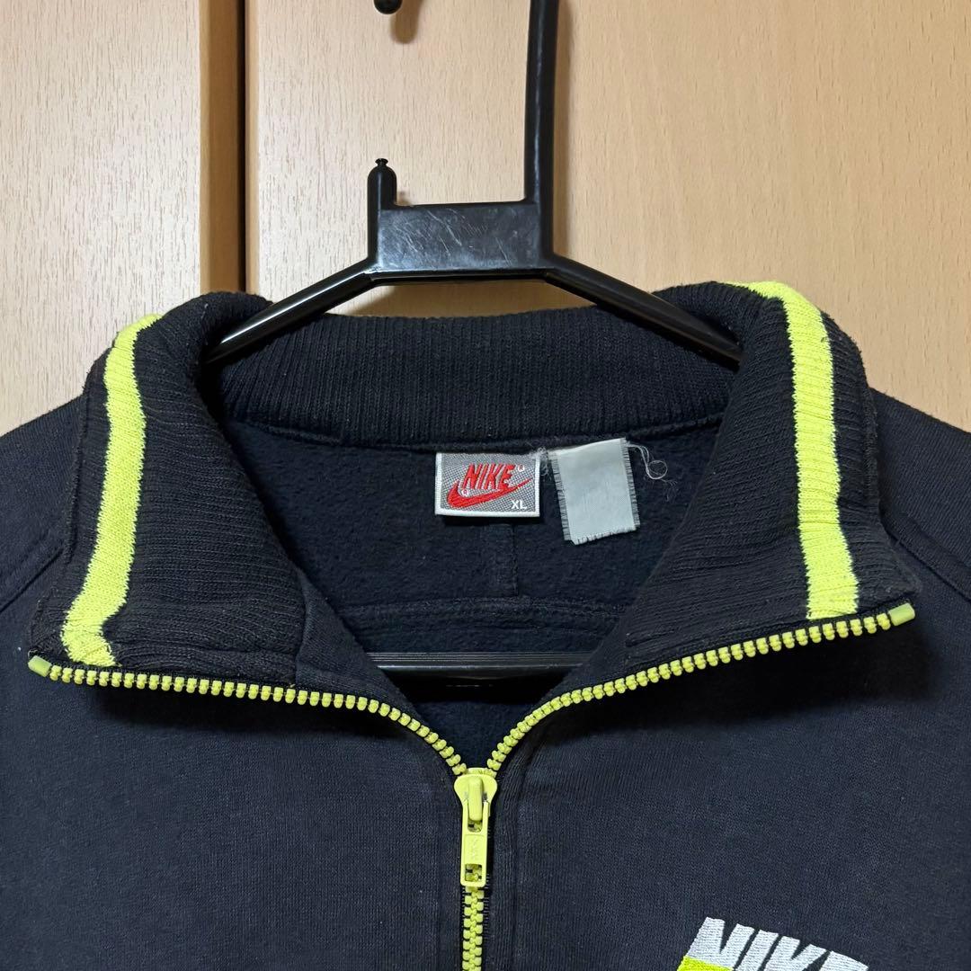 NIKE 80~90s銀タグ ジップアップスウェット ブラック イエロー XL