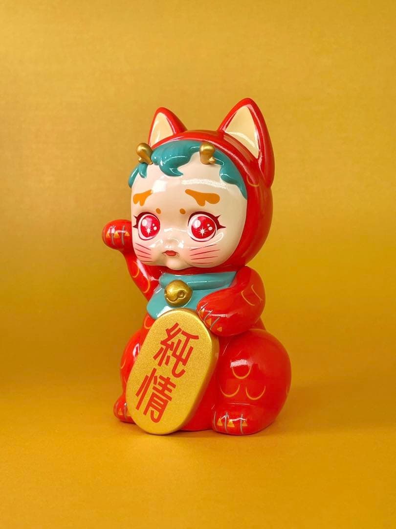 純情・招き猫　龍　辰年　可哀想　女の子　可愛い　ソフビ　フィギュア　おもちゃ