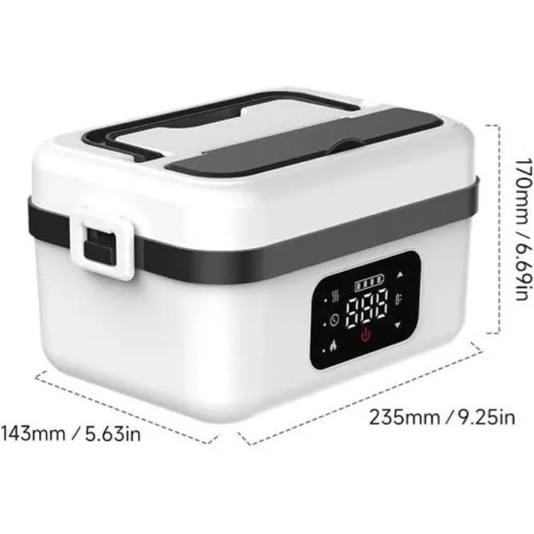 【新品】ポータブル電気加熱ランチボックス1000ml大容量・Type-C充電対応