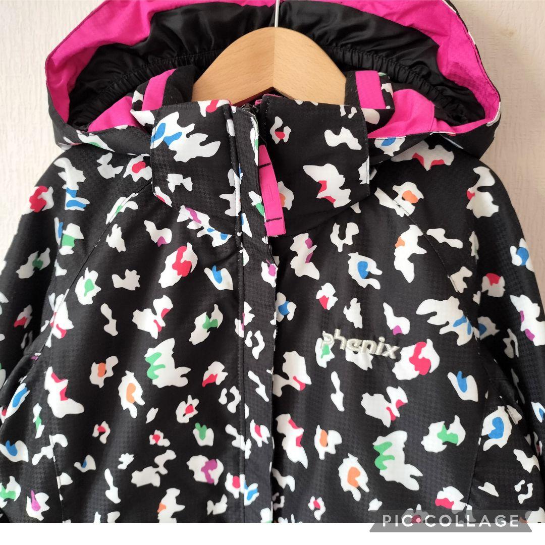 【極美品】Phenix スキーウェア 140 ガールズ♡カモフラ×ピンク 上下