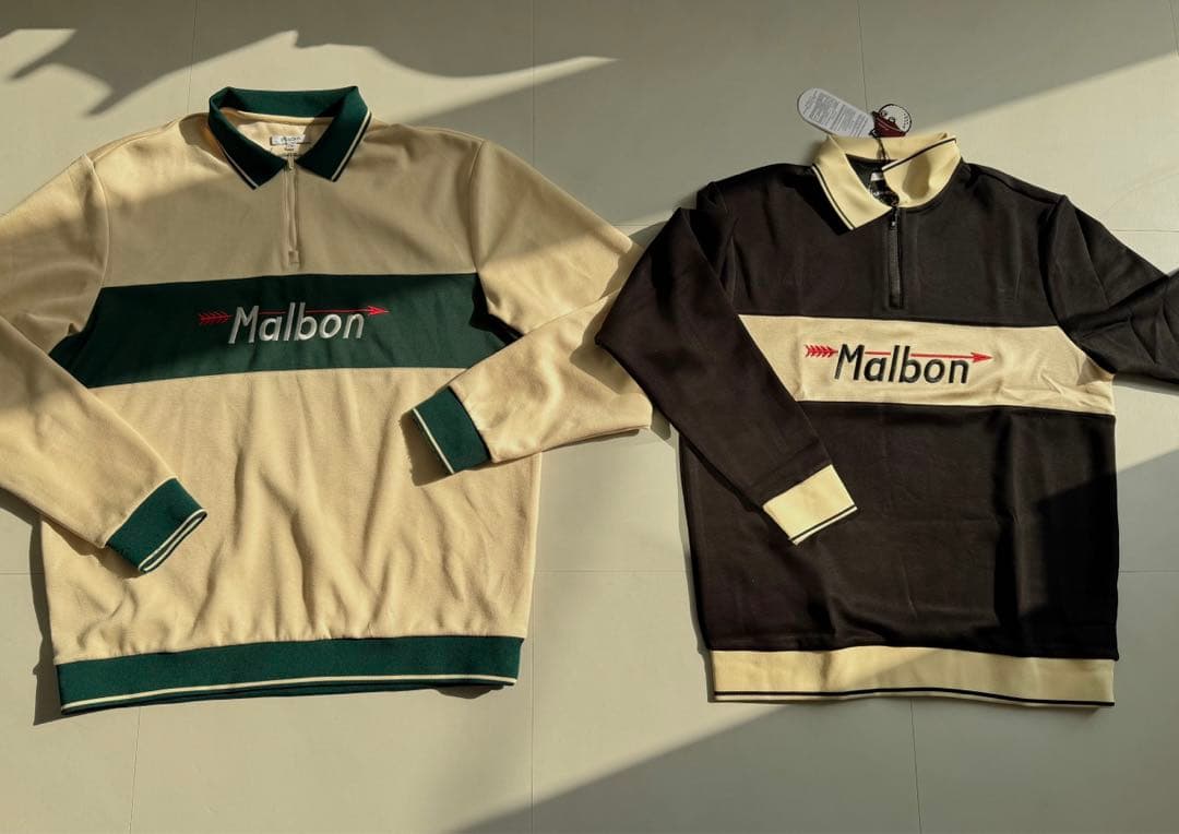 即日発送Malbon メンズハーフジップ トップスゴルフウェアスウェット2XL