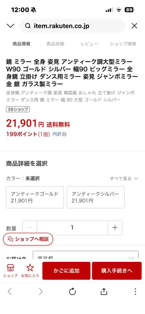 大きな装飾フレーム全身鏡