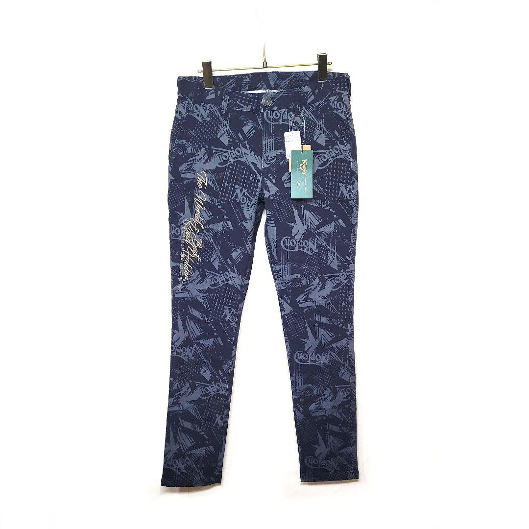 【新品】Norton Golf 吸水速乾 総柄 刺繍入り ストレッチ パンツ L
