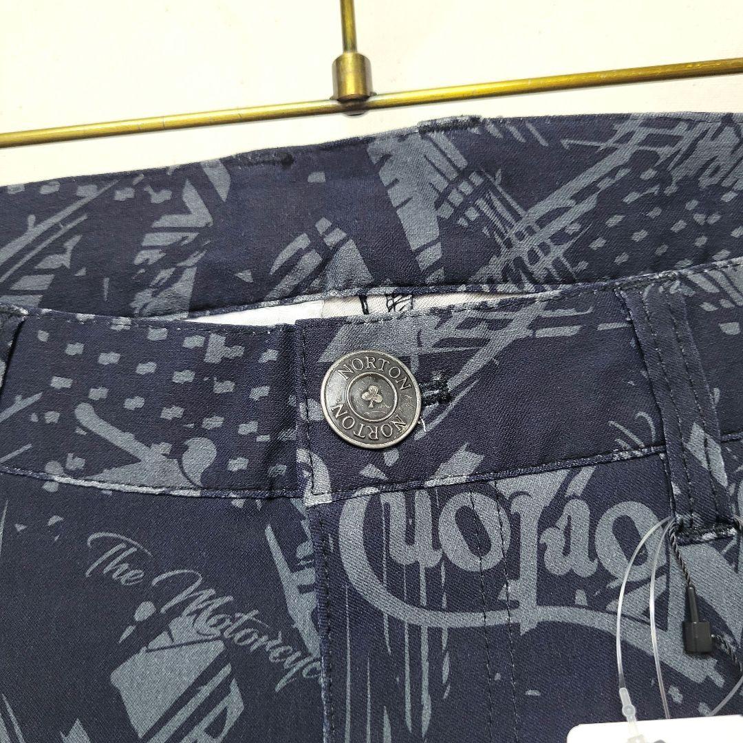 【新品】Norton Golf 吸水速乾 総柄 刺繍入り ストレッチ パンツ L