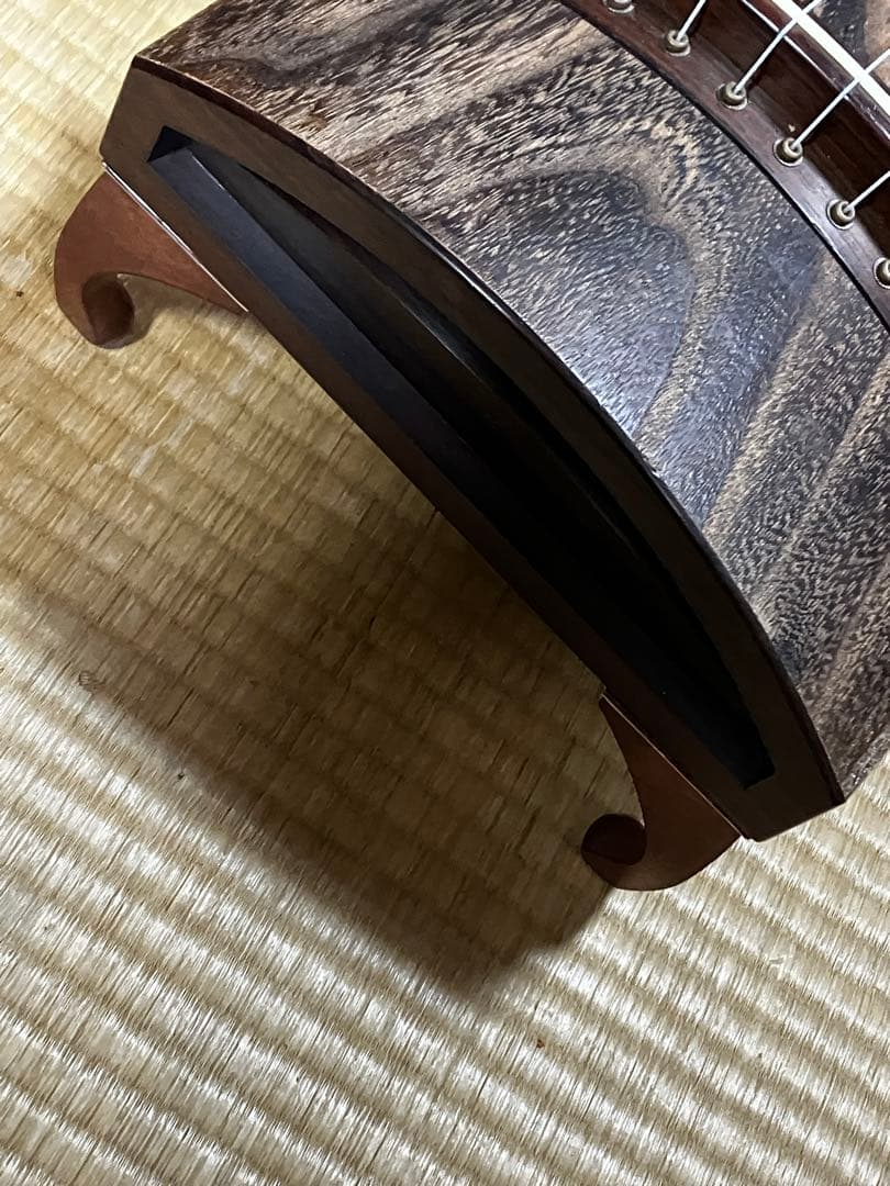 箏セット　紫檀巻　すだれ彫　送料込み