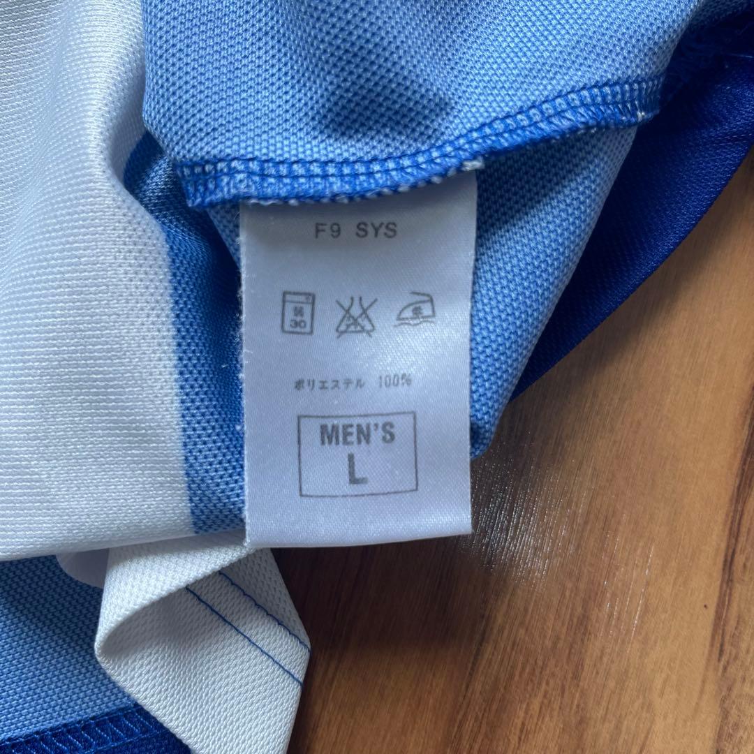 00s NIKE ゲームシャツ 長袖 L 白青 サッカー ナイキ