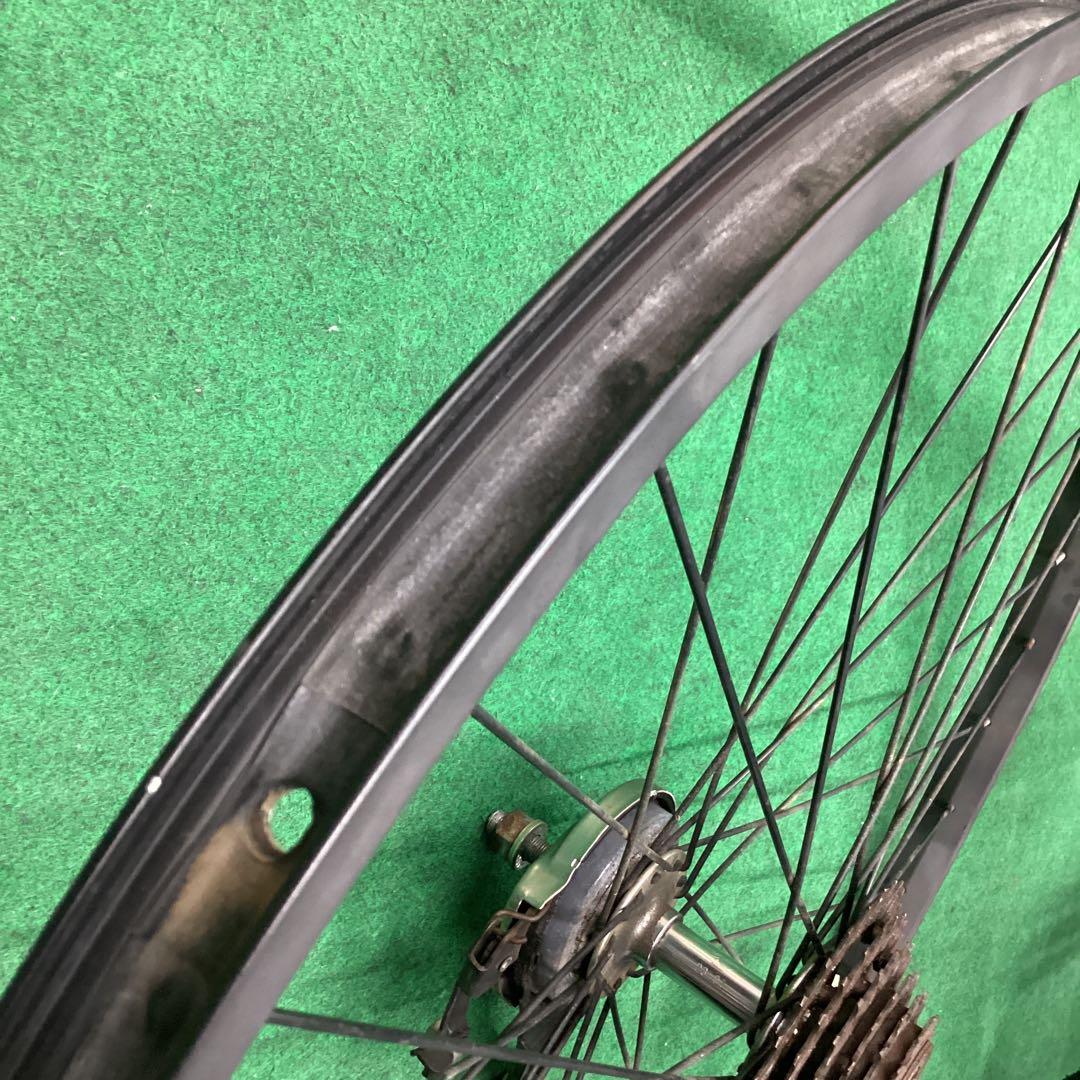 完組ホイール　アルミリム　黒　27×1.95 ローラーブレーキ　外装６段