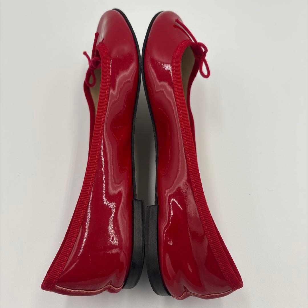 レペット Repetto エナメル フラットパンプス【39】24.5cm レッド