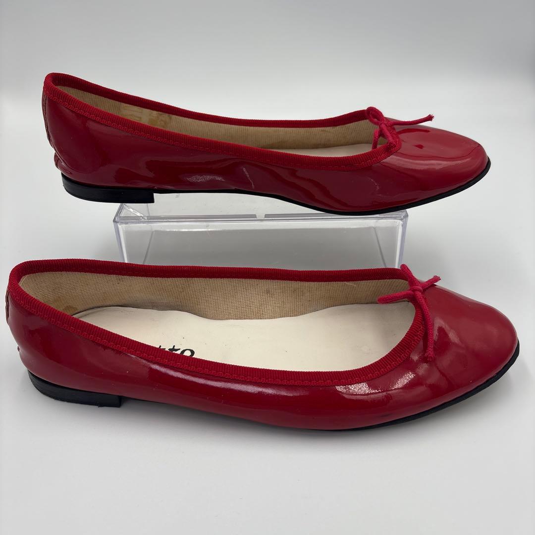 レペット Repetto エナメル フラットパンプス【39】24.5cm レッド