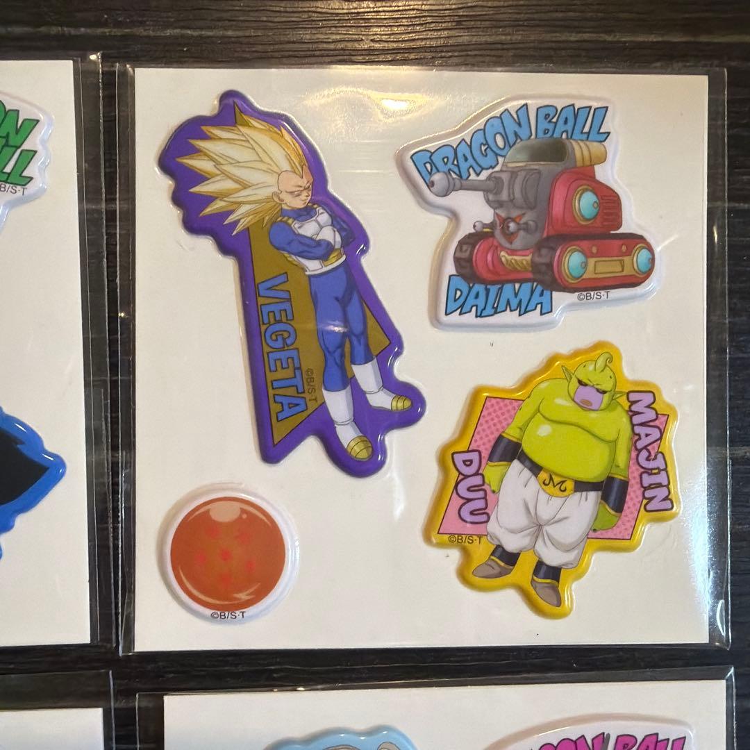 ぷっくりシール明治 ドラゴンボールDAIMA全7種類 コンプリート (牛乳付き)