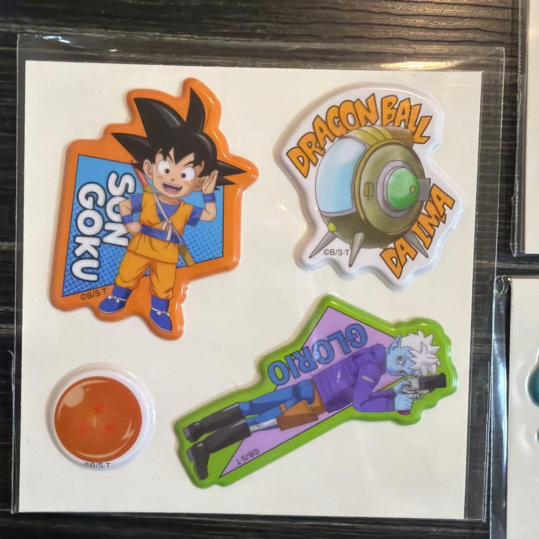 ぷっくりシール明治 ドラゴンボールDAIMA全7種類 コンプリート (牛乳付き)