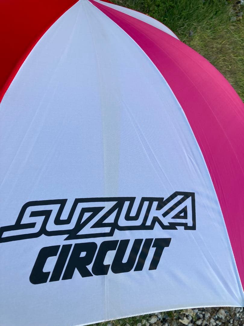 【希少】鈴鹿サーキット レーシングパラソル　大判　雨傘　ゴルフ傘　大きい　ピンク