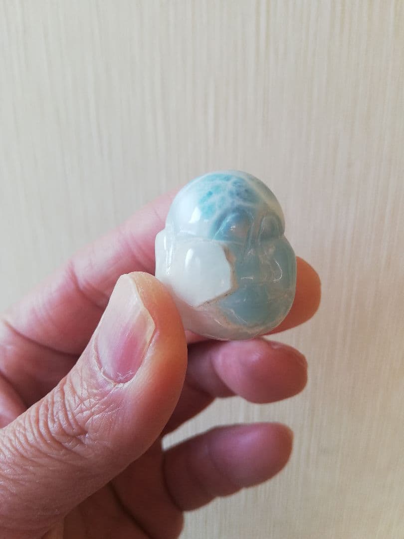 天然石 ラリマー 福の神様　置物