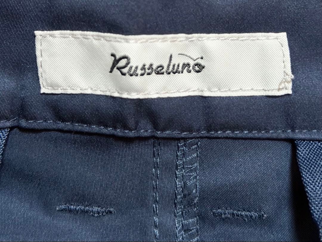 【極美品】ラッセルノ ゴルフ ハーフパンツ 6 XL 紺 オレンジ編み上げ