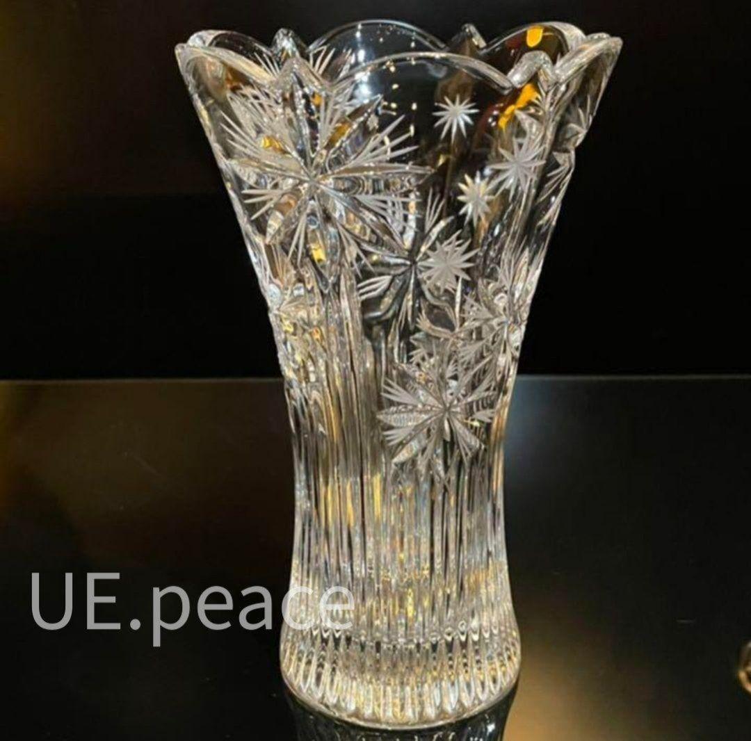 【新品未使用】ボヘミアクリスタル　4個セット　花瓶　フラワーベース　チェコ製