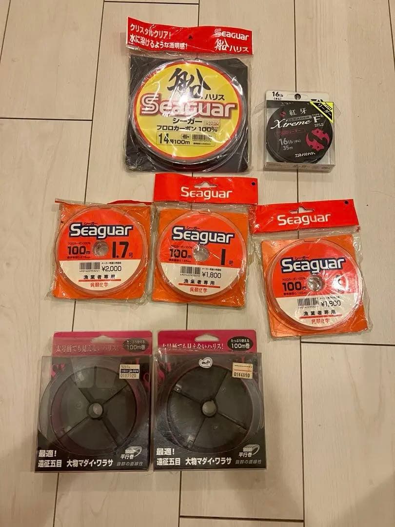 半額以下！24000円相当　未開封釣り糸10巻　Seaguar100m 60m他